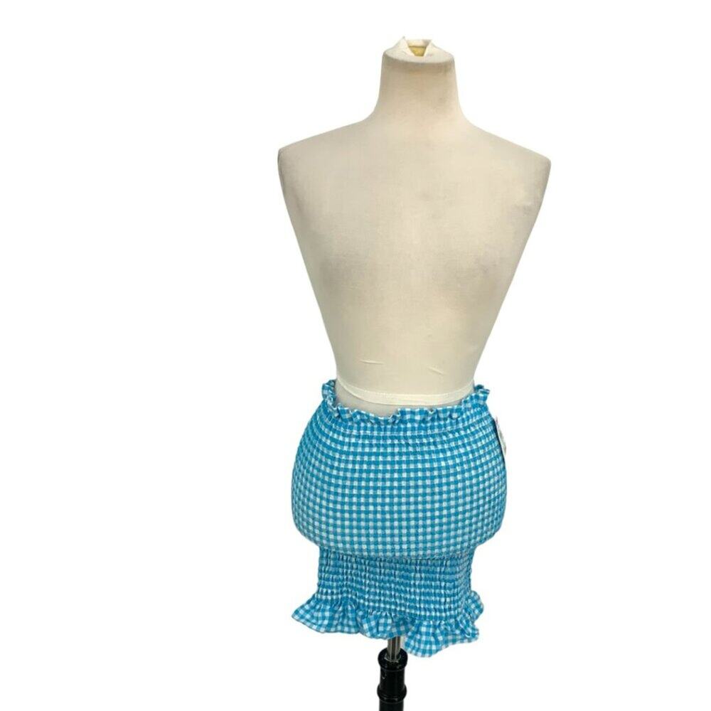 Bcbgeneration Gingham Smocked Pull On Mini Skirt … - image 2
